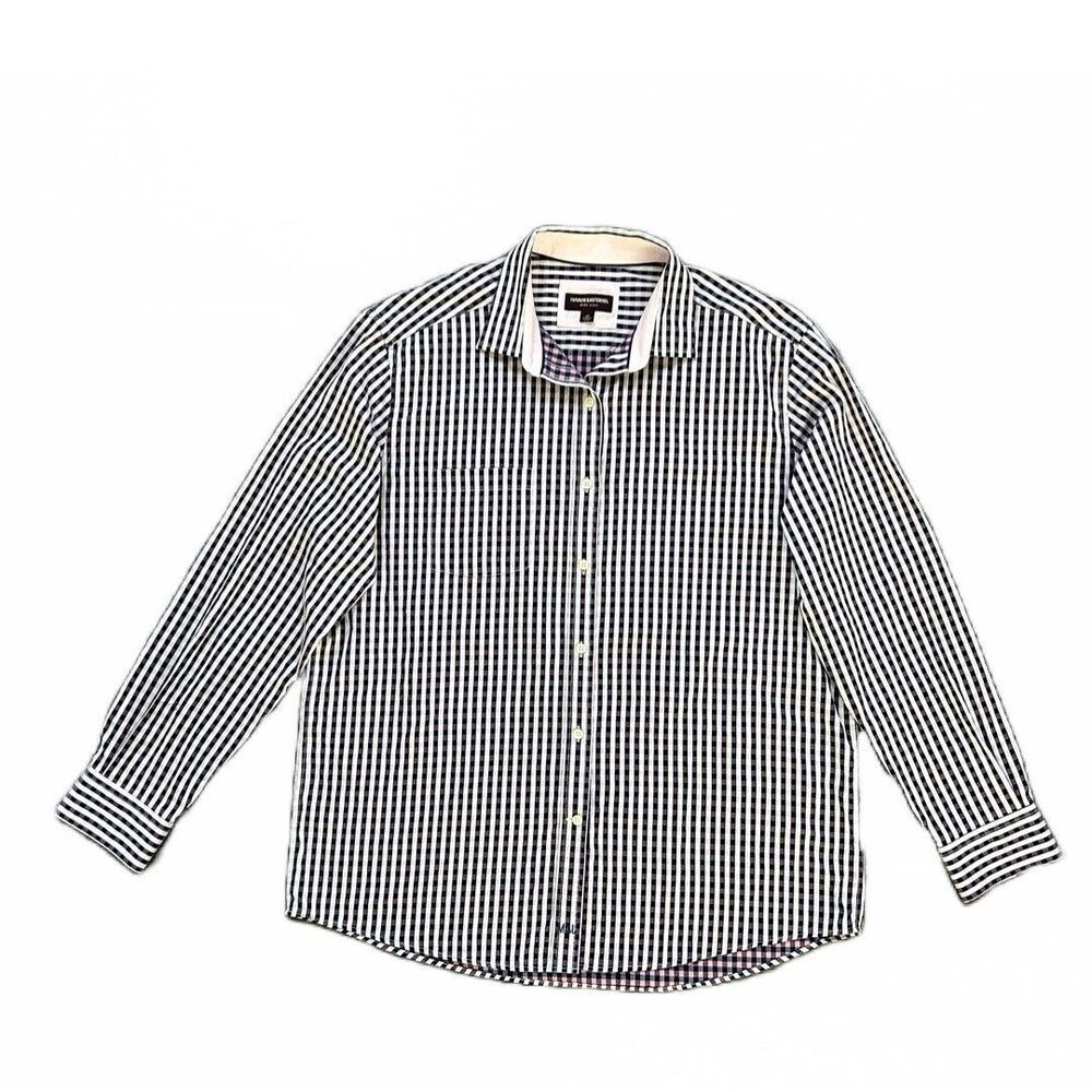 Johnston And Murphy Long Sleeve Button Up Dress Shirt Purple Check Men's Size XL - Picture 4 of 8